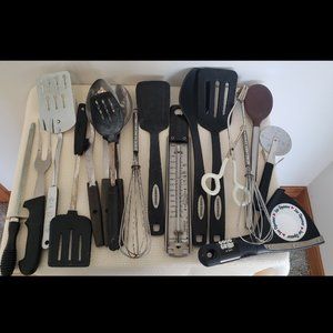Lots of kitchen utensils